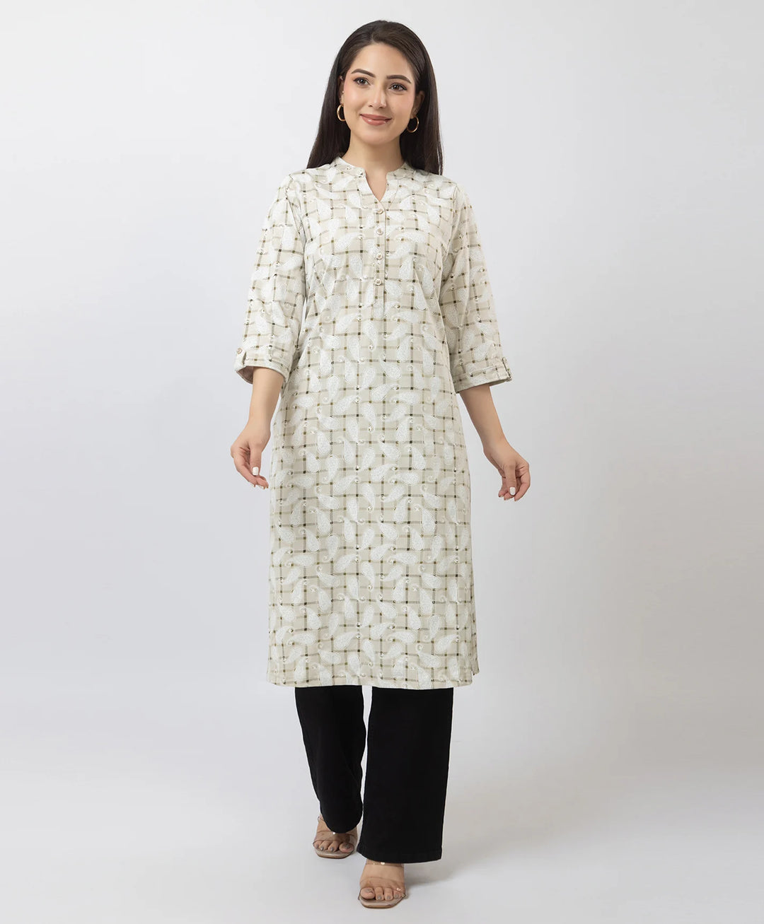 Elegant Printed Straight Fit Long Kurti