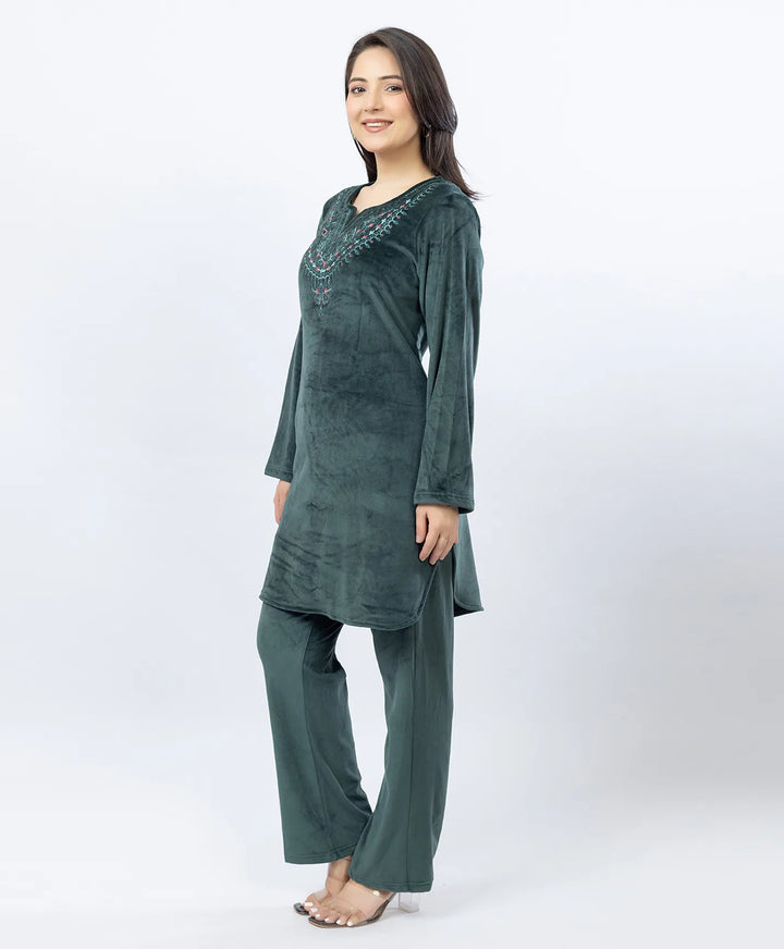 Full-Sleeves Kurta and Straight Fit Lower Set with Round Neck