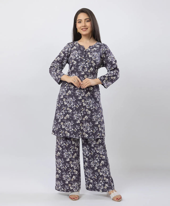 Elegant Printed Kurta & Plazzo Ensemble