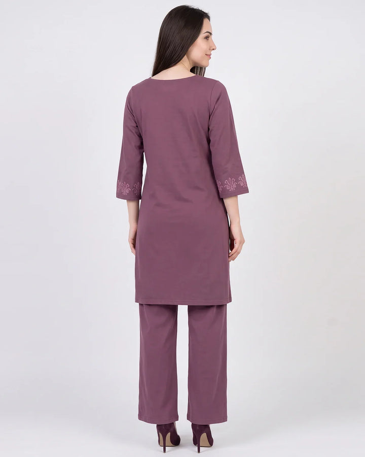Soft Geometric Long Kurta Set