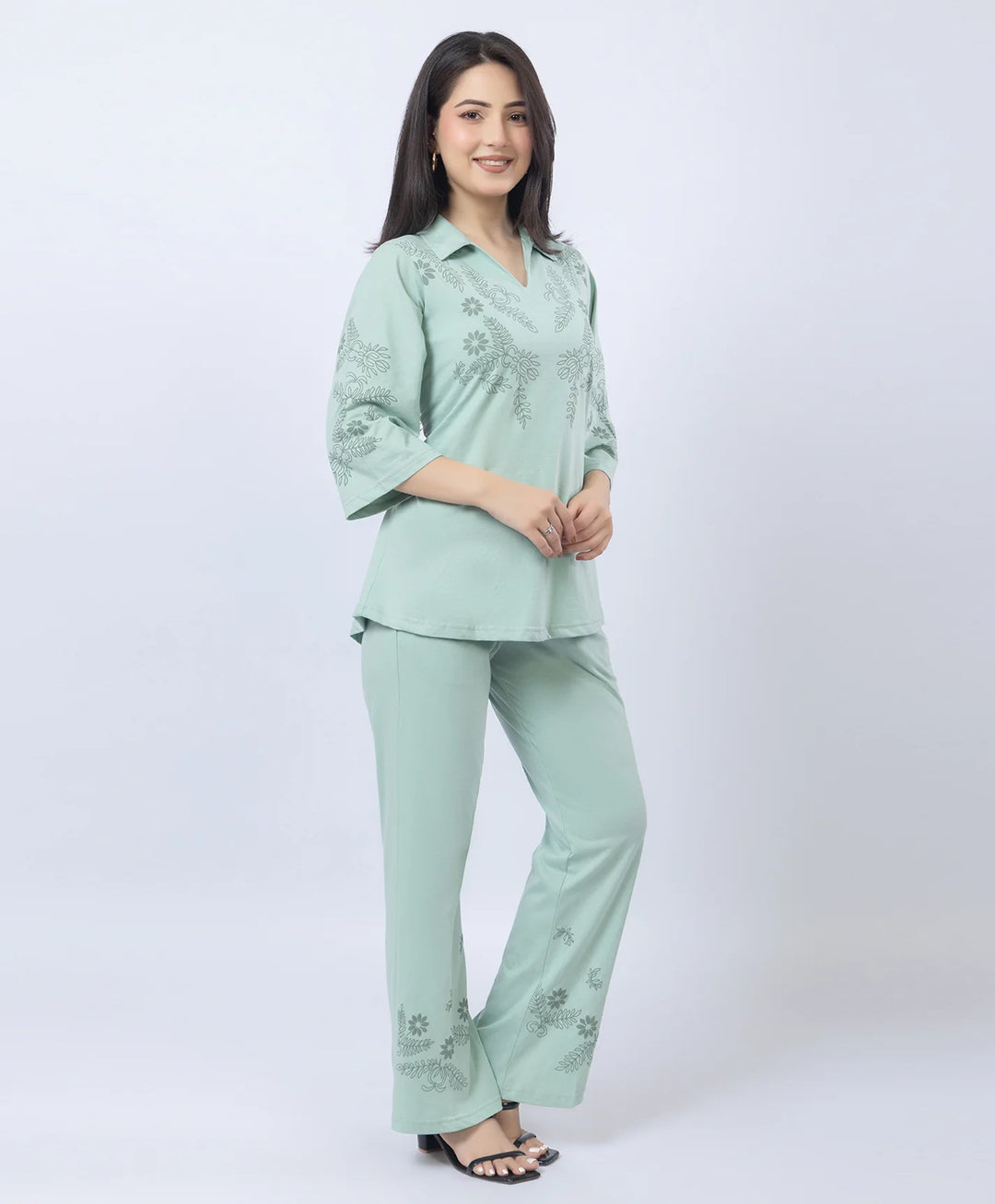 Premium V-Neck Printed Co-Ord Set