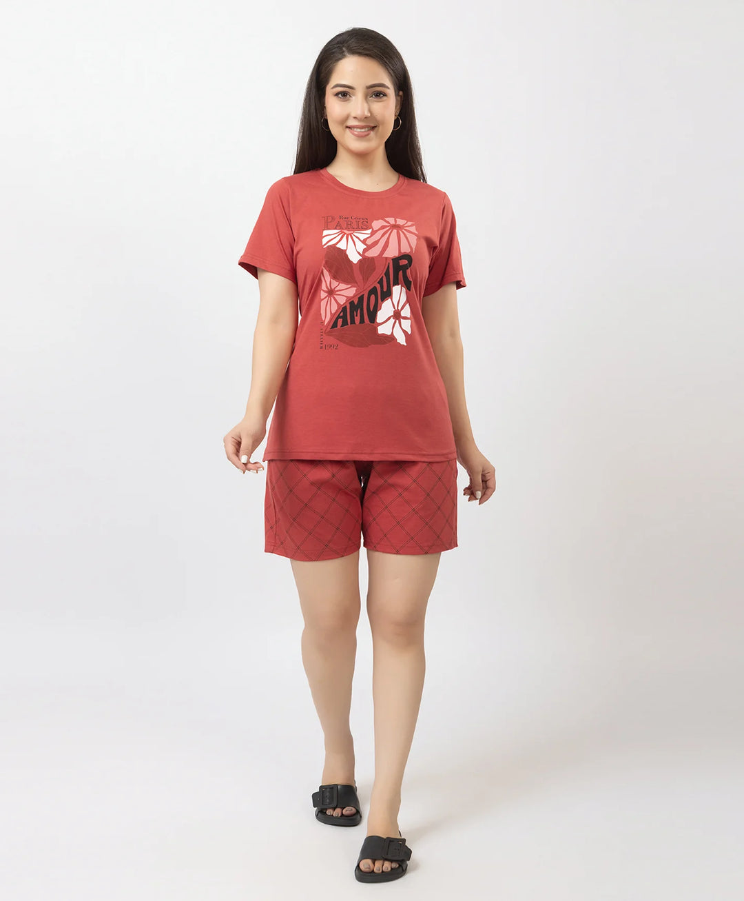 Comfortable and Trendy Graphic Tee & Shorts Set