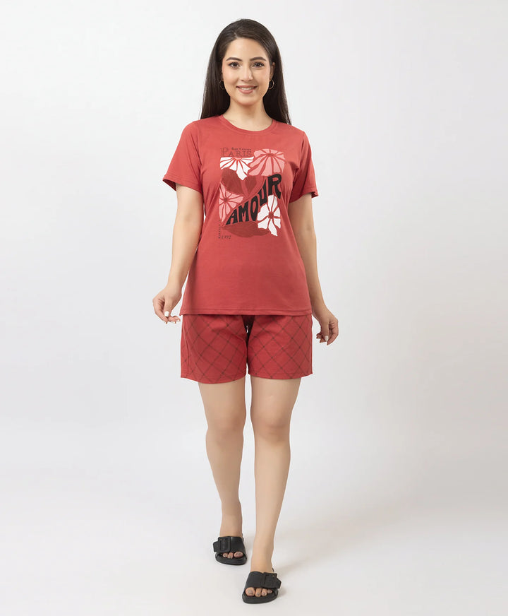 Comfortable and Trendy Graphic Tee & Shorts Set