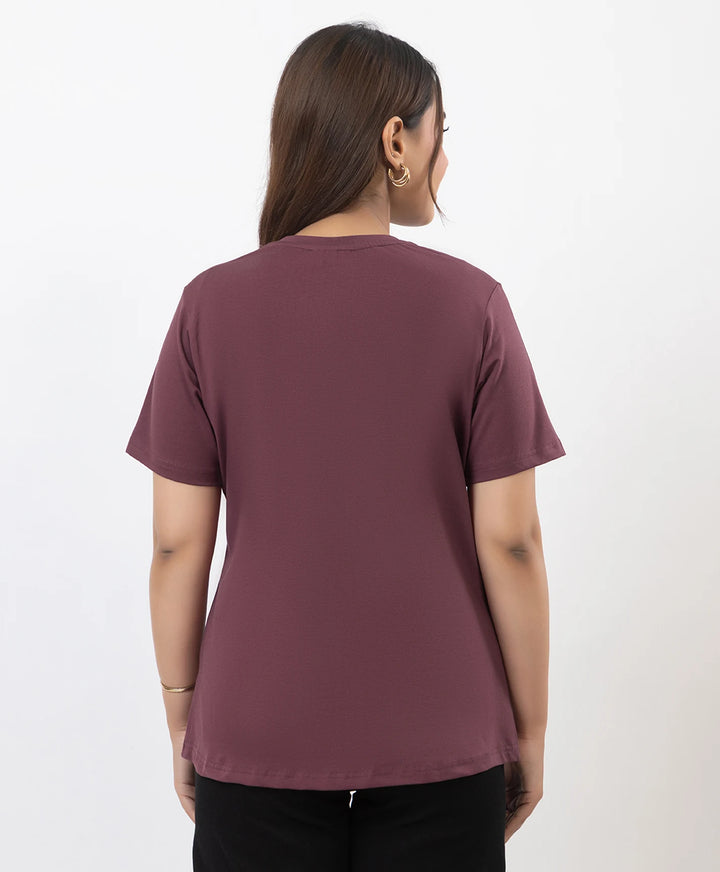 Premium Graphic Print Round Neck Short Sleeve Top