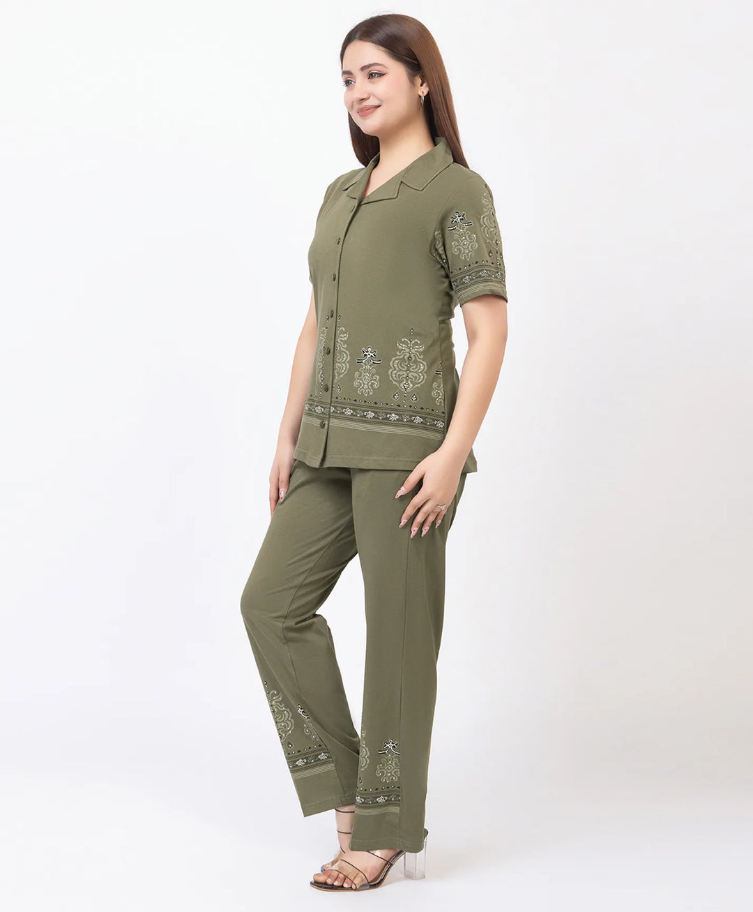 Premium Printed Front-Open Co-Ord Set