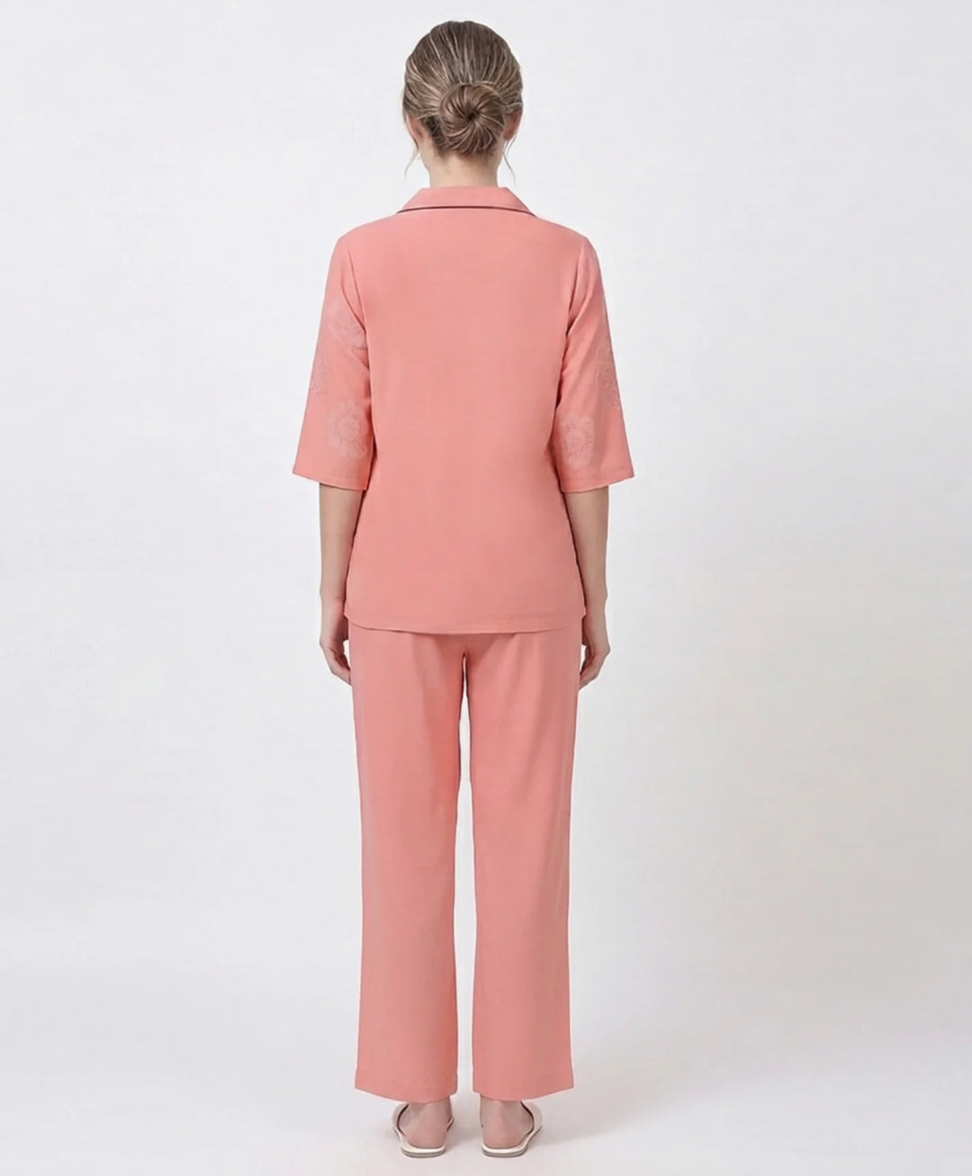 Printed Front Open Night Suit