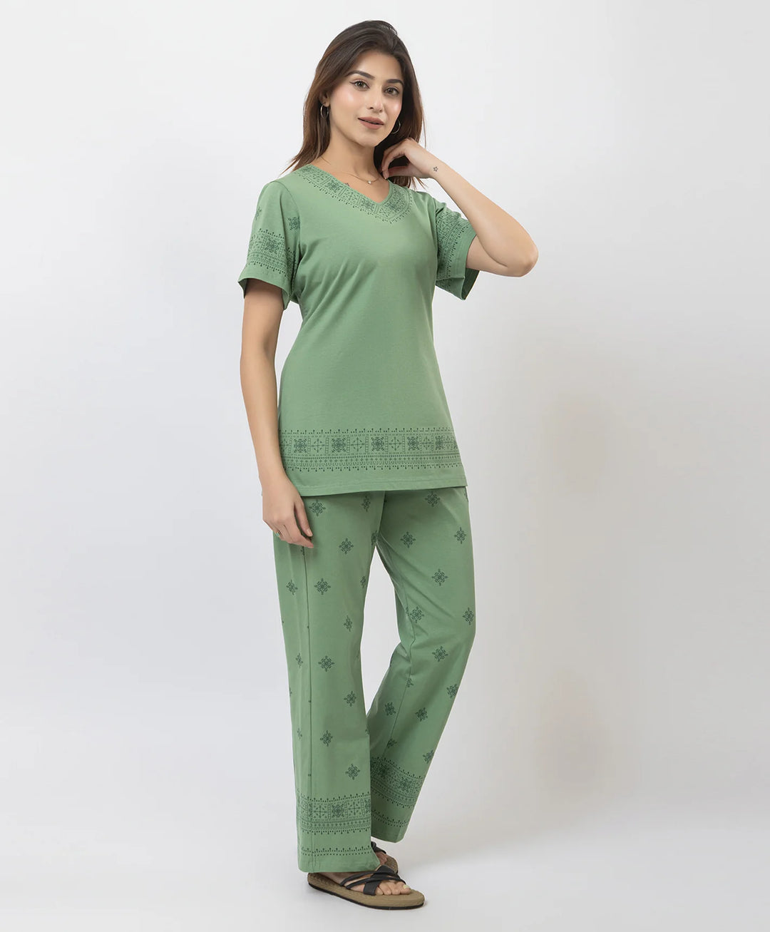 Relaxed Fit Printed Night Suit