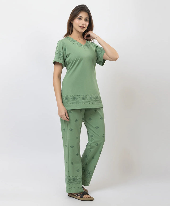 Relaxed Fit Printed Night Suit