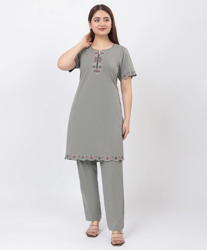 Effortless Embroidered Grace Kurta Lower Set