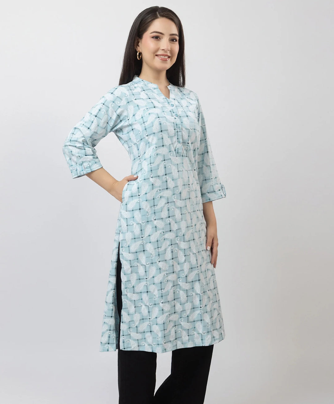 Elegant Printed Straight Fit Long Kurti