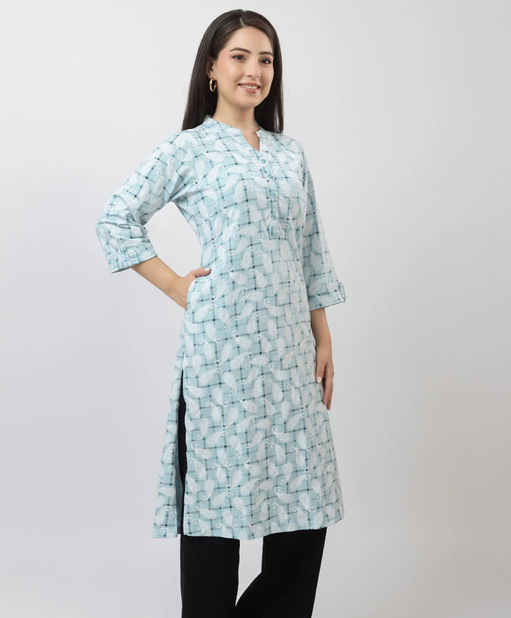 Elegant Printed Straight Fit Long Kurti