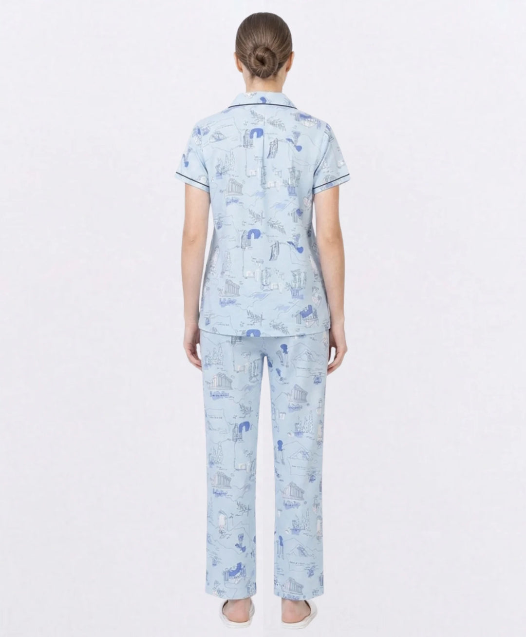Collared Front Open Nightwear Set