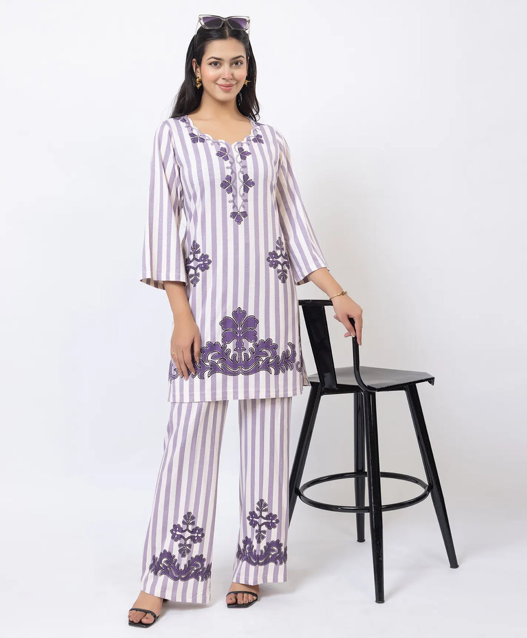 Premium Cutwork Detail Printed Kurta Set