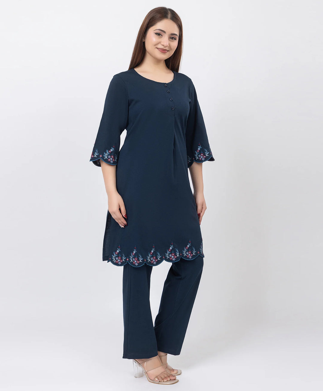 Classic Everyday Kurta Set with Embroidered Finish
