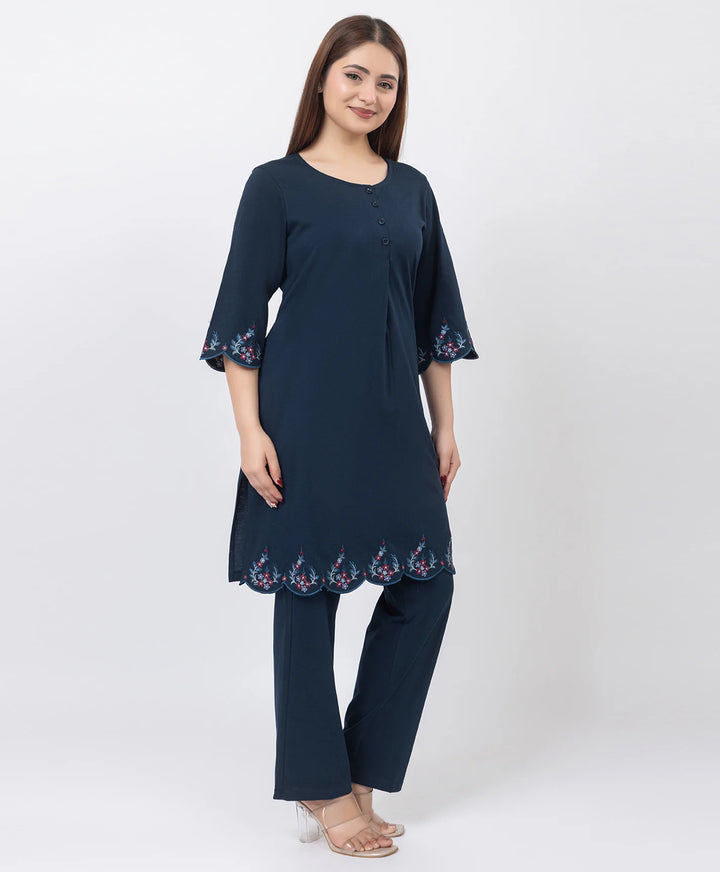 Classic Everyday Kurta Set with Embroidered Finish
