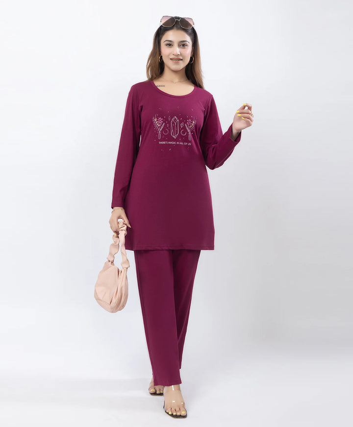 Classic Comfort Fit Printed Full-Sleeve Night Suit