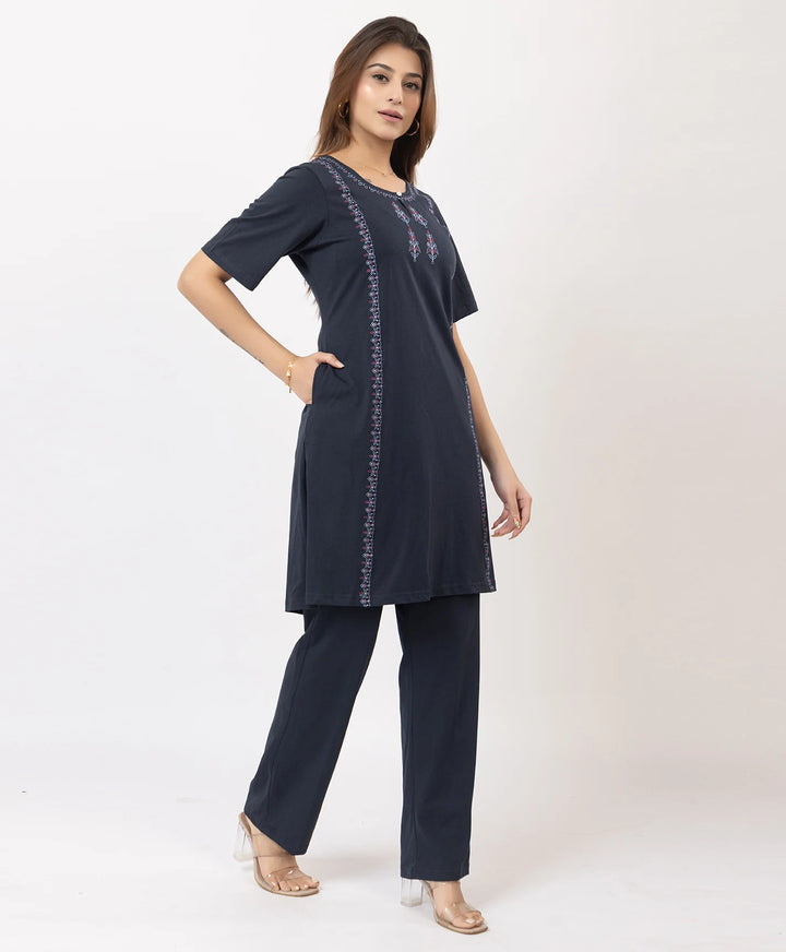 Classic Embroidered Kurta with Pants
