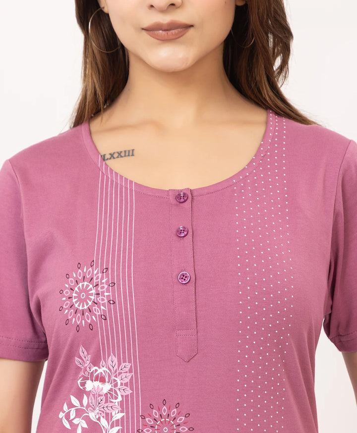 Abstract Botanical Long Top