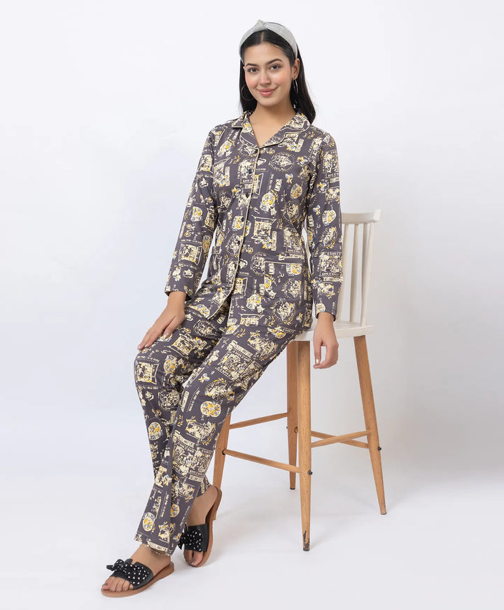 Premium Notched Collar Night Suit