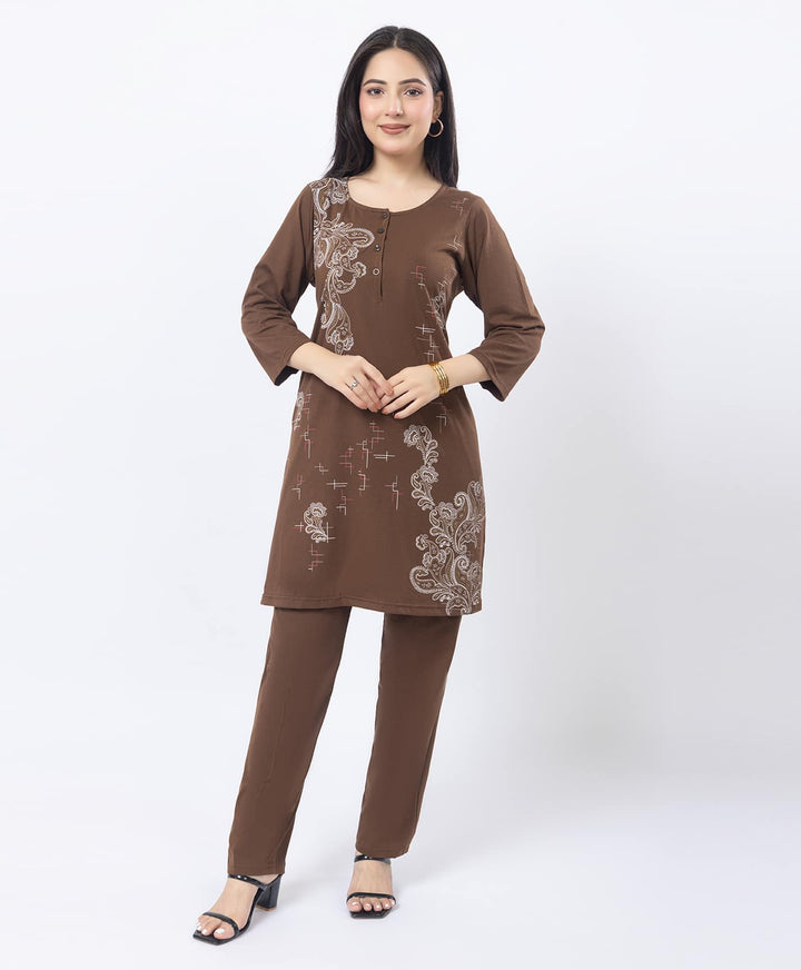 Contemporary Printed Kurta Set with Straight Pants