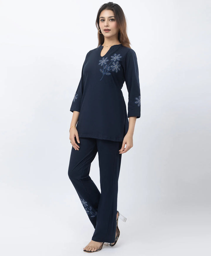 Pure Comfort Embroidered Co-Ord Set
