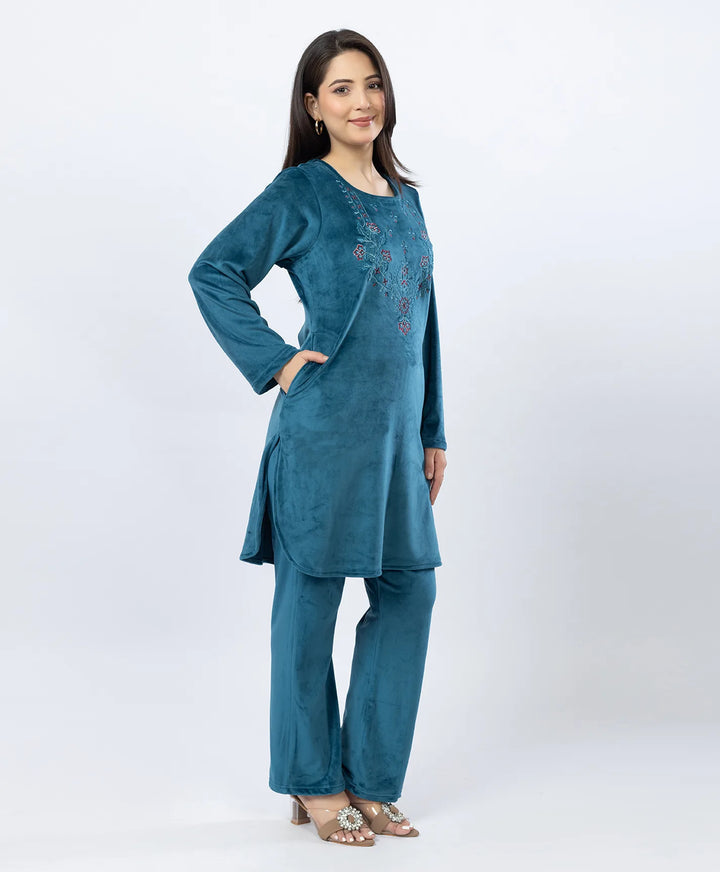 Full-Sleeves Kurta and Straight Fit Lower Set with Round Neck