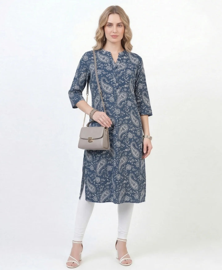 Artistic Print Straight Kurta