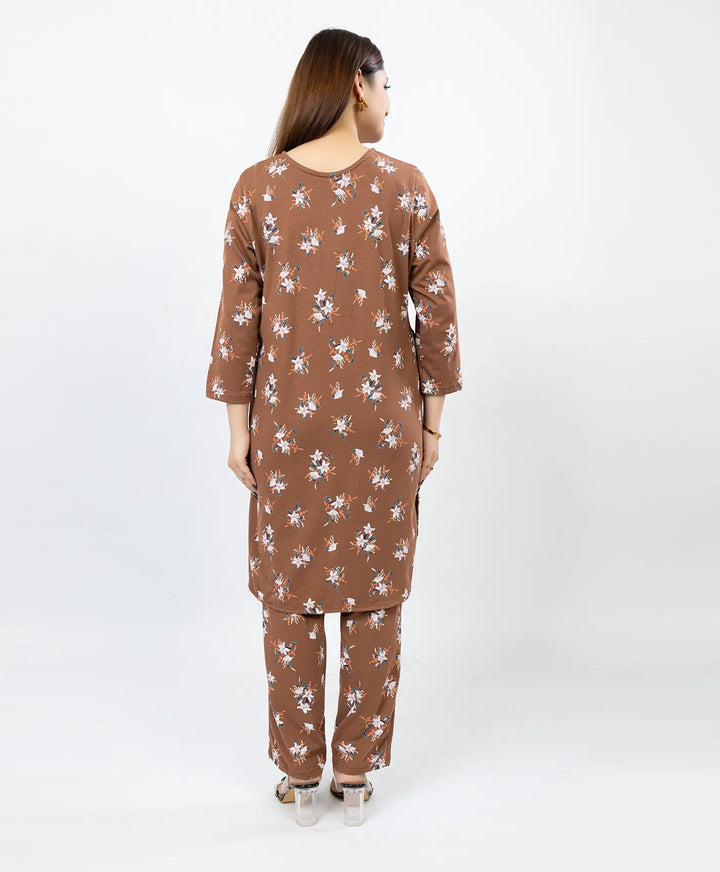 Quarter Sleeve Printed Cotton Kurta with Straight Pant Set
