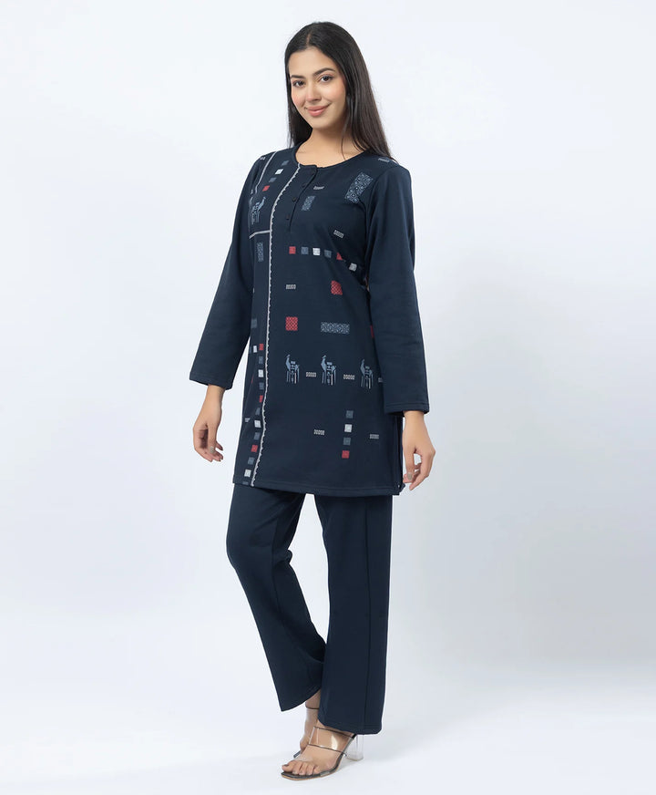 Full Sleeve Open Placket Kurta with Straight Fit Pants