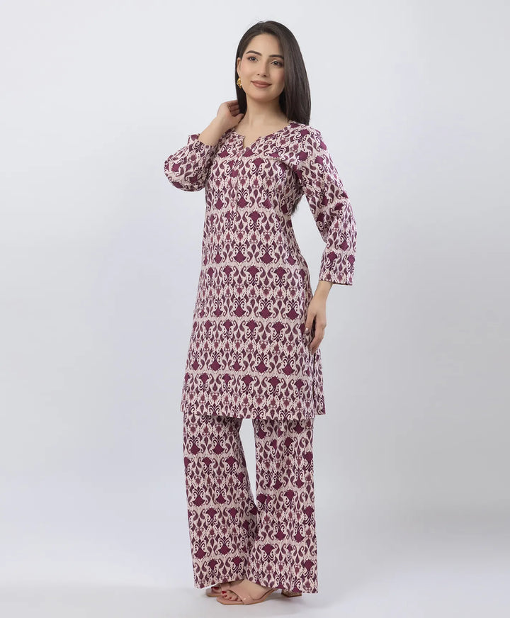 Elegant Printed Kurta & Plazzo Ensemble