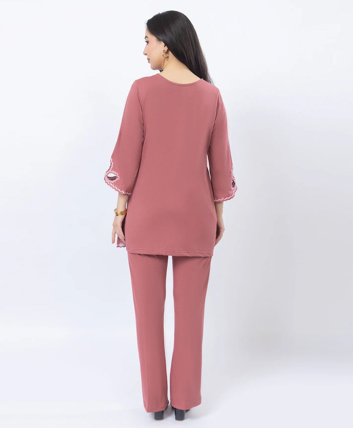 Ethnic Straight Kurta Set with Embroidered Neck and Sleeves