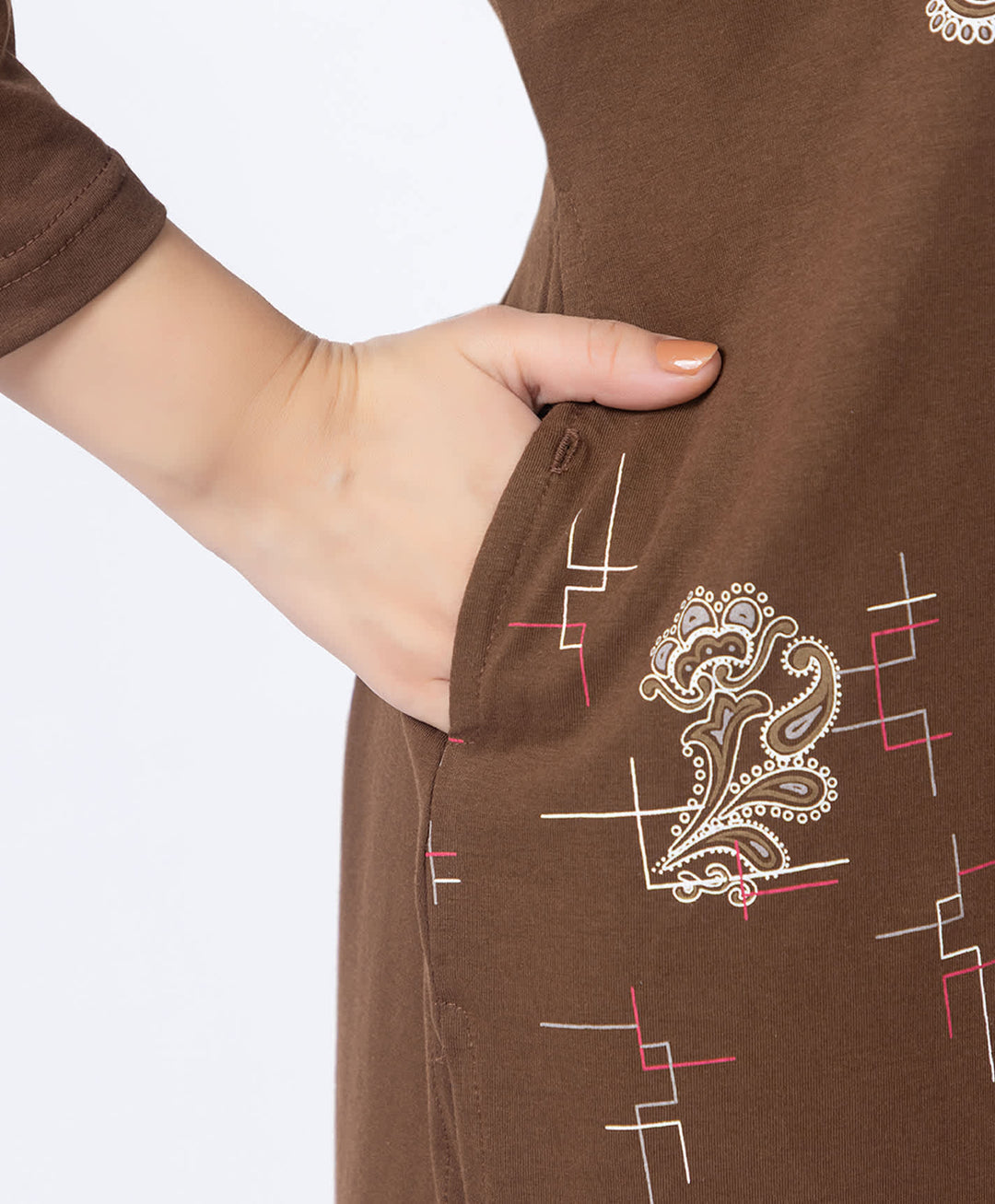Contemporary Printed Kurta Set with Straight Pants