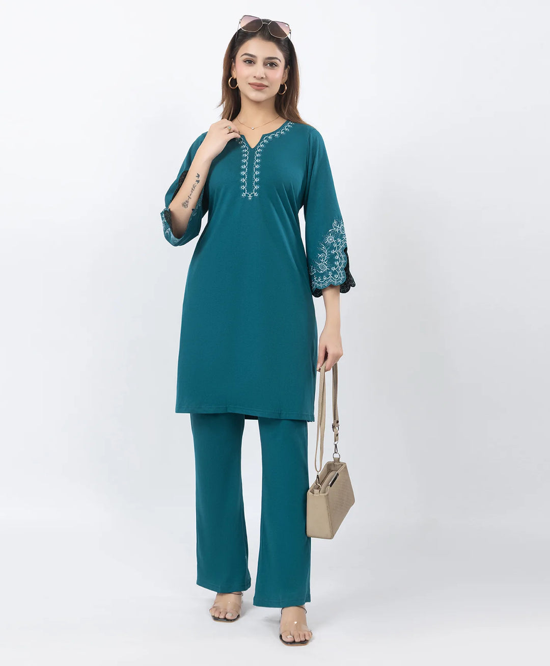 Classic Ethnic Kurta Set with Designer Sleeve Detail