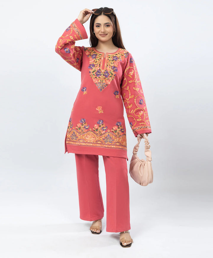 Straight Kurta Set with Kashmiri Embroidery.