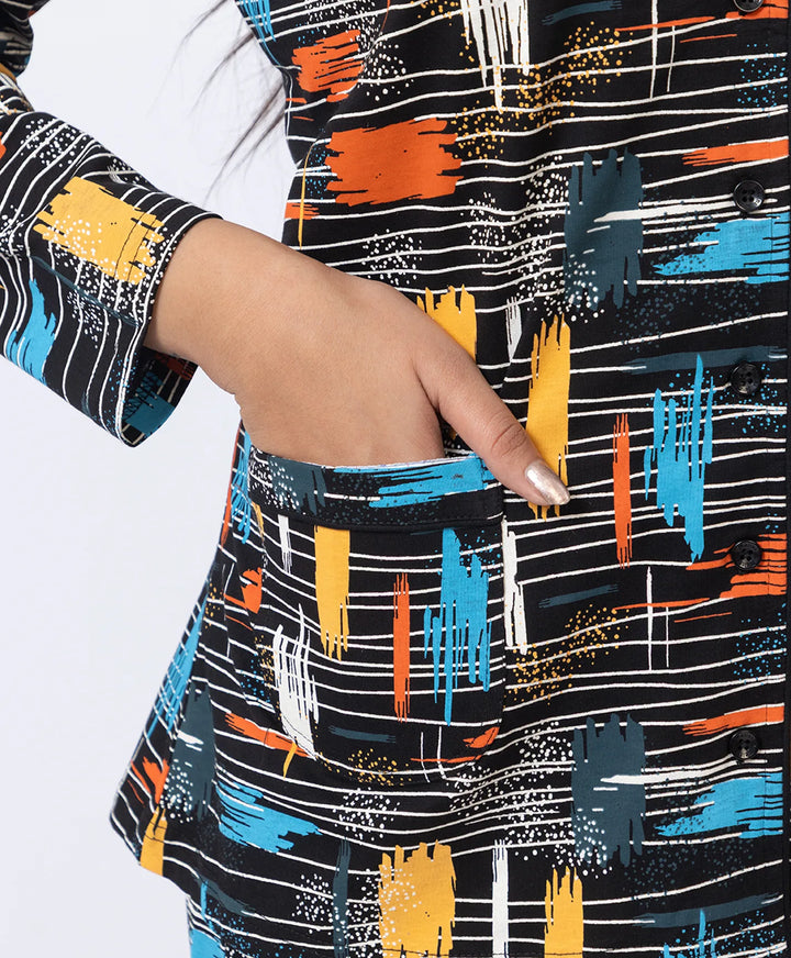 Premium Notched Collar Night Suit