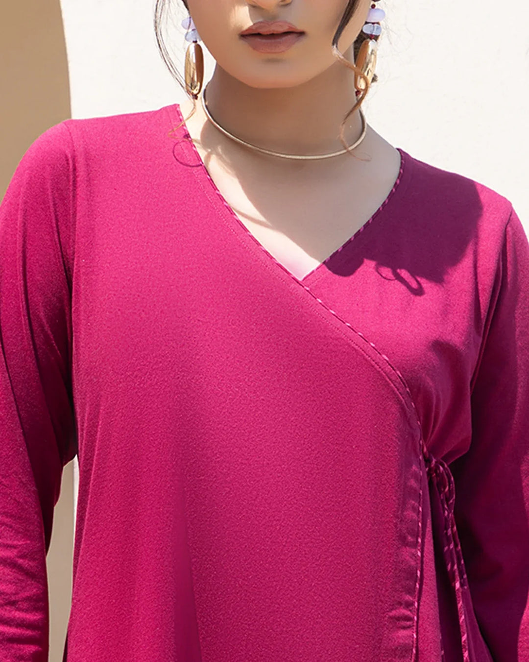 Angrakha Long Kurta Set