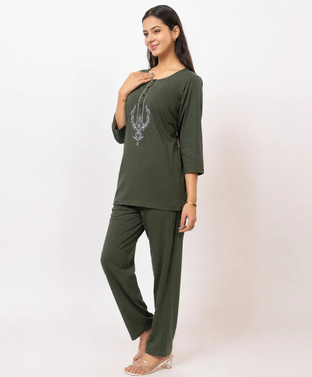 Embroidered Kurta Lower Set