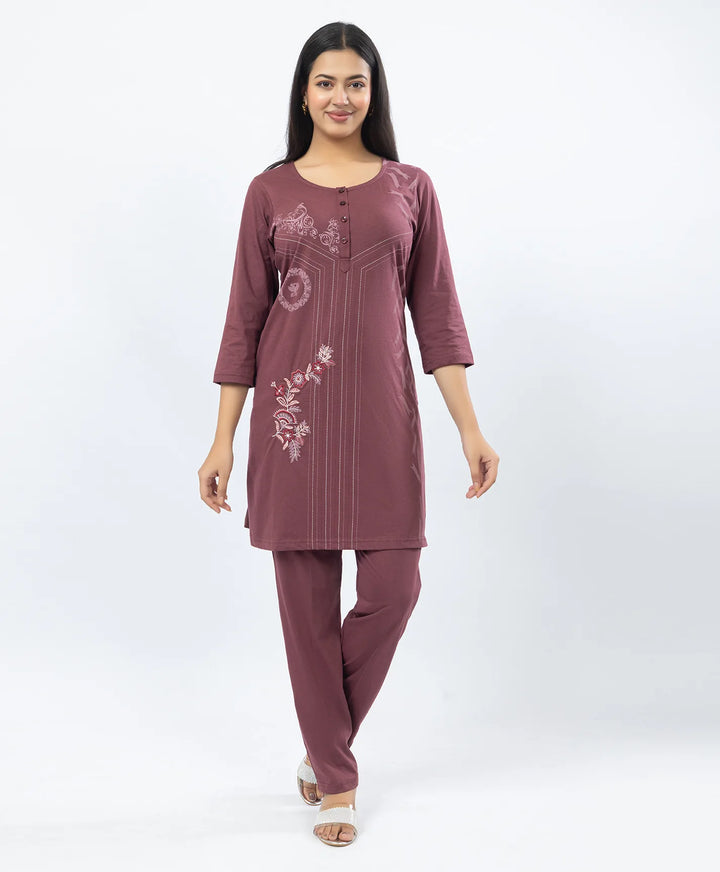 Premium Embroidered Straight Kurta Set with Pants