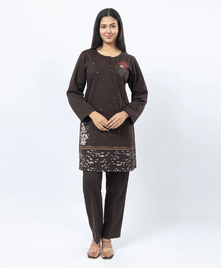 Full Sleeve Open Placket Kurta with Straight Fit Pants