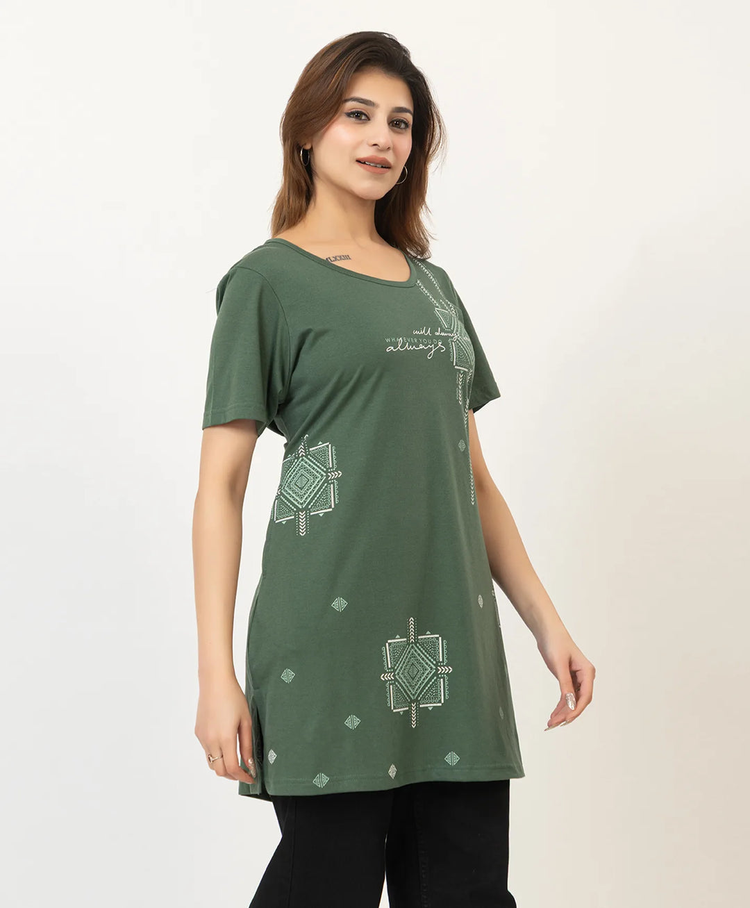 Printed Long Top