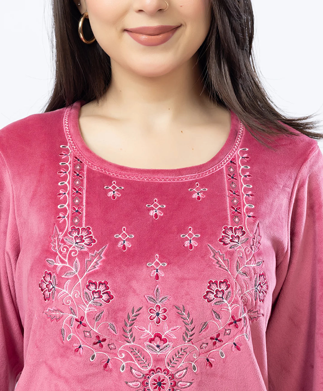 Full-Sleeves Kurta and Straight Fit Lower Set with Round Neck