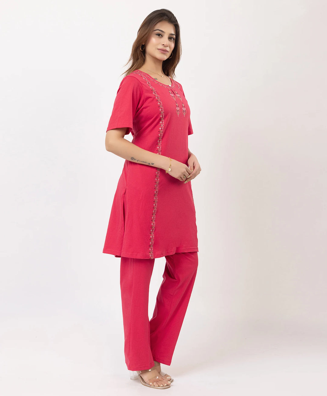 Classic Embroidered Kurta with Pants