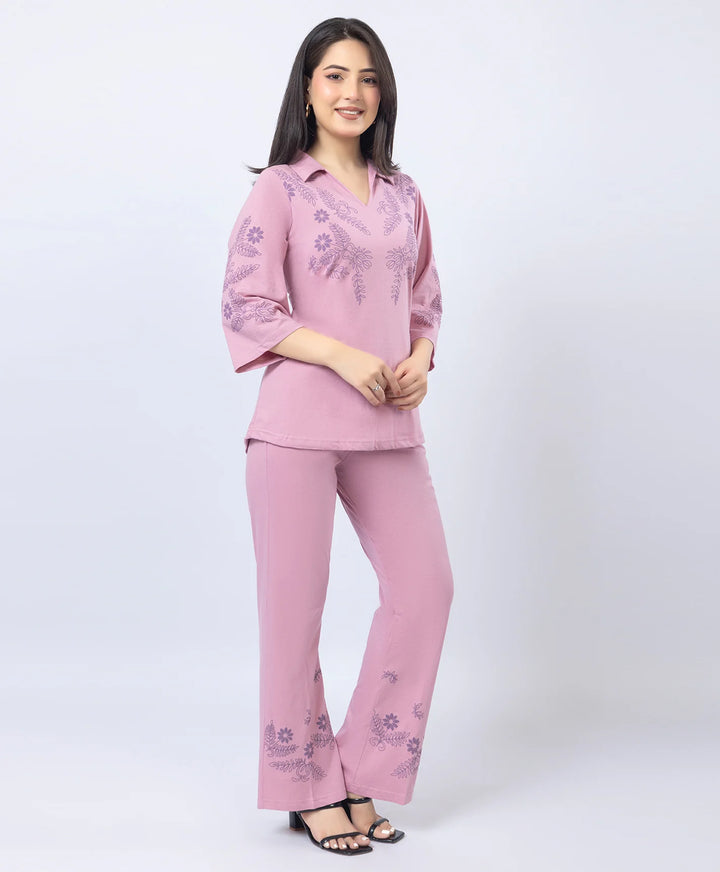 Premium V-Neck Printed Co-Ord Set