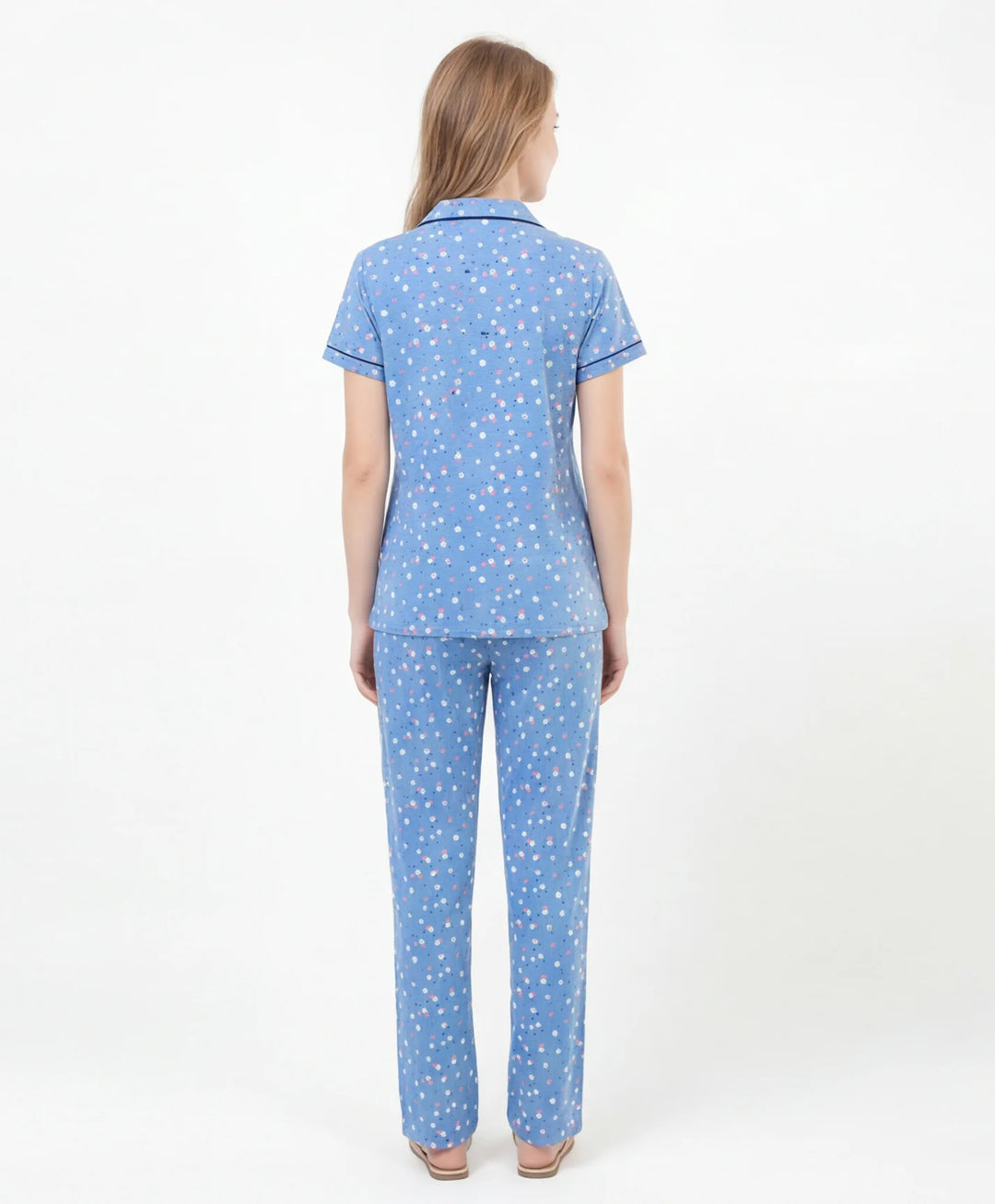 Collared Front Open Nightwear Set