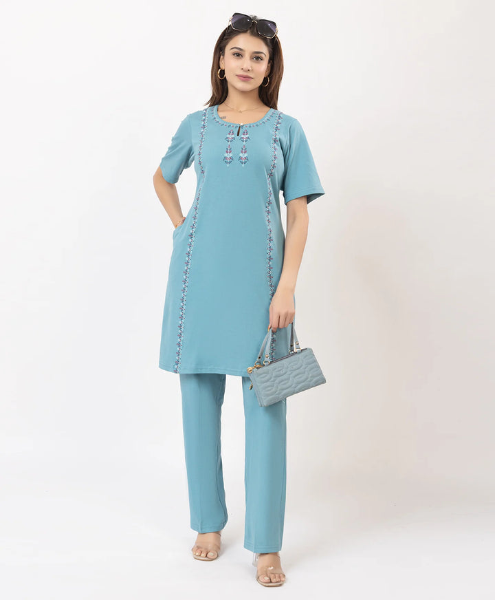 Classic Embroidered Kurta with Pants