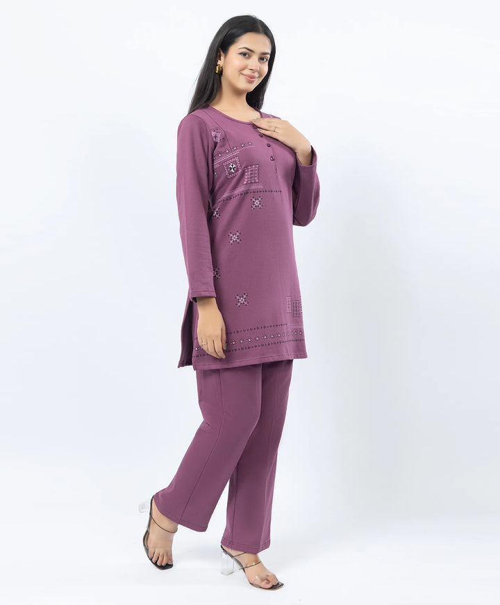 Full Sleeve Open Placket Kurta with Straight Fit Pants