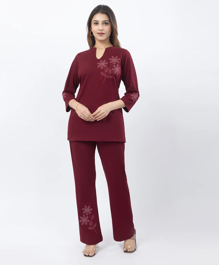 Pure Comfort Embroidered Co-Ord Set