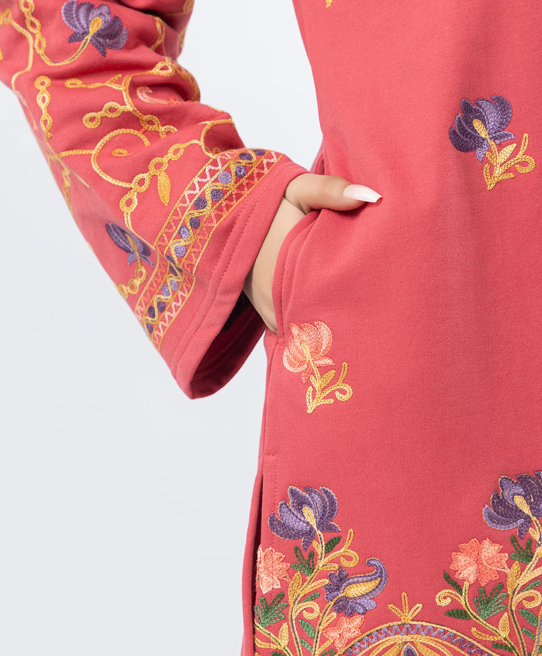Straight Kurta Set with Kashmiri Embroidery.
