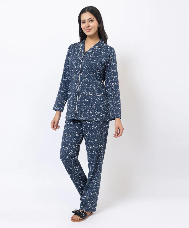Premium Notched Collar Night Suit