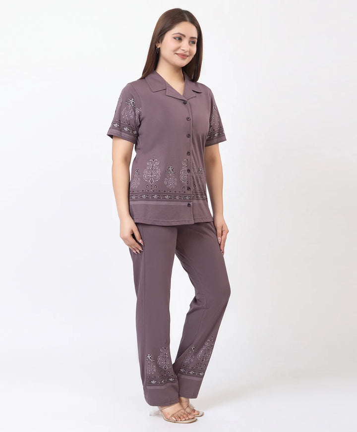 Premium Printed Front-Open Co-Ord Set